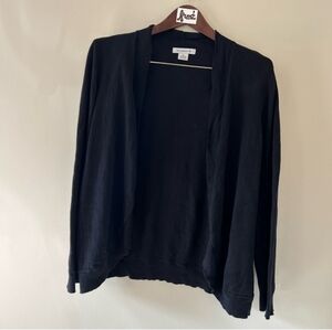 Liz Claiborne Black Cardigan Sweater Lightweight Knit
